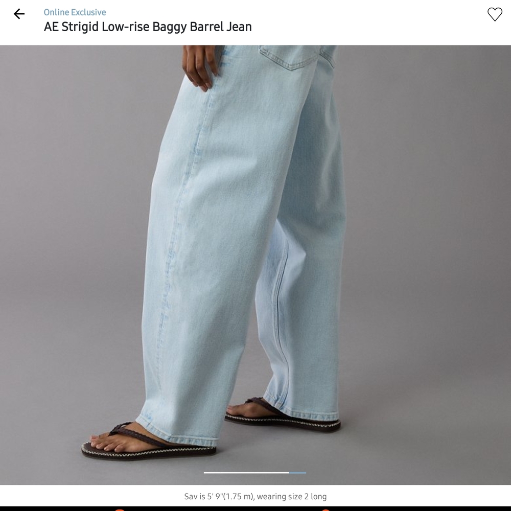American Eagle Outfitters Strigid Light Blue Baggy Barrel Jeans The Size Is A 6L